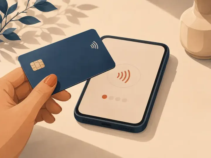 Contactless card payment on the driver’s terminal, at the end of the ride